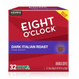 Eight O'Clock K-Cup Pods Dark Italian Roast Arabica Coffee