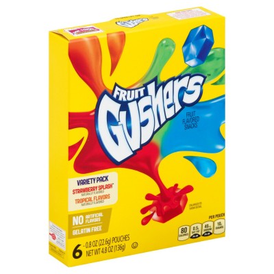 Gushers Strawberry Splash and Tropical Flavored - 6 Count