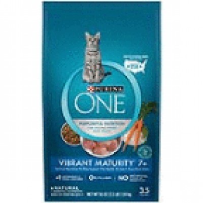 Purina One Dry Cat Food Vibrant Maturity 7+ Adult Premium 3.5 lb. Bag