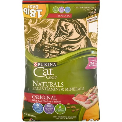 Purina Cat Chow Naturals Dry Cat Food Original Plus Vitamins & Minerals 18 lb. Bag