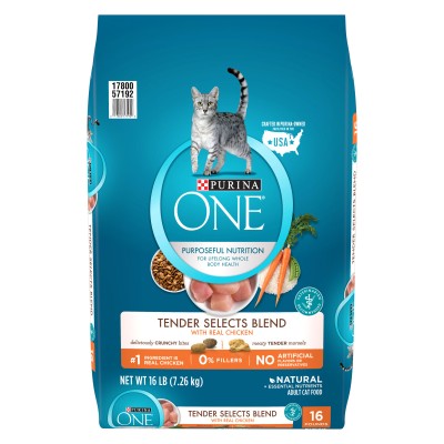 Purina One Dry Cat Food Tender Selects Blend with Real Chicken 3.5 lb. Bag