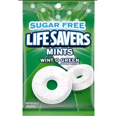 Life Savers Wint O Green Sugarfree Mints Candy Bag