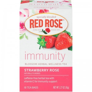 Red Rose Strawberry Rose Immunity Herbal Wellness Tea