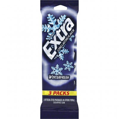 Extra Winterfresh Sugarfree Gum, 3 Packs