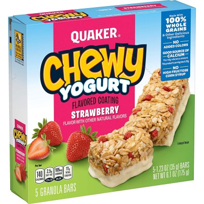 Quaker Chewy Yogurt Strawberry Granola Bars, 5 Bars