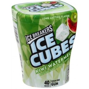 Ice Breakers Ice Cubes Sugar Free Kiwi Watermelon Gum, 40 ct