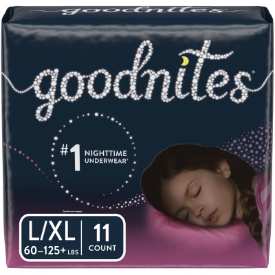 GoodNites Goodnites Girls' Bedwetting Underwear, L/XL, 11 Ct