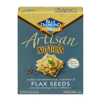 Blue Diamond Almonds Artisan Nut-Thins - Flax Seeds Cracker Snacks