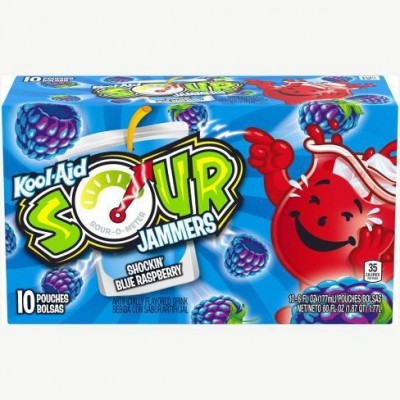 Kool-Aid Sour Jammers - Shocking Blue Raspberry - 10 CT