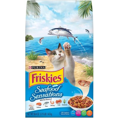 Purina Friskies Seafood Sensations Dry Cat Food 3.15 lb. Bag