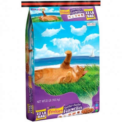 Purina Friskies Surfin & Turfin Dry Cat Food Favorites 22 lb. Bag