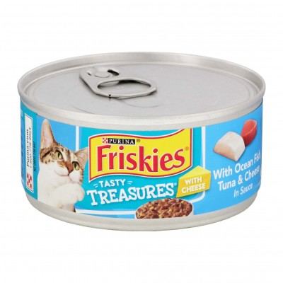 Purina Friskies Tasty Treasures Cat Food With Ocean Fish, Tuna & Cheese in Sauce