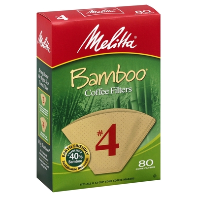 Melitta Coffee Filters #4 Bamboo 80 Ct Box