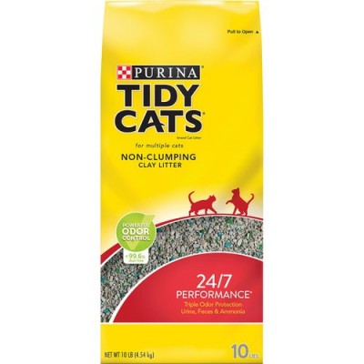 Purina Tidy Cats Non-Clumping Cat Litter 24/7 Performance for Multiple Cats 10 lb. Bag