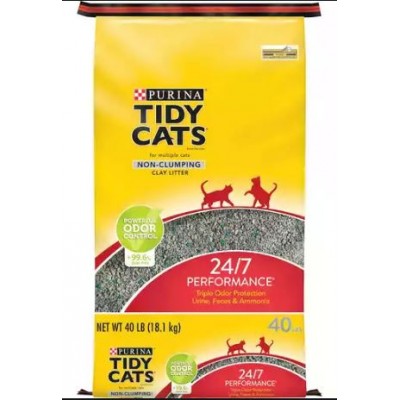 Purina Tidy Cats Non-Clumping Cat Litter 24/7 Performance for Multiple Cats 40 lb. Bag