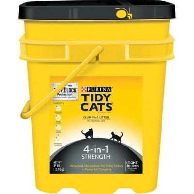 Purina Tidy Cats Clumping Cat Litter 4-in-1 Strength for Multiple Cats 35 lb. Pail