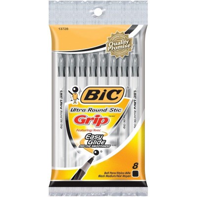Bic Ball Pens - Grip Easy Glide Medium Black