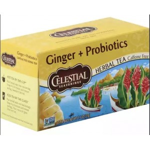 Celestial Seasonings Ginger + Probiotics Caffeine Free Herbal Tea Bags