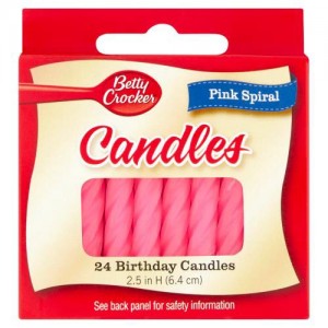 Betty Crocker Birthday Candles - Pink Spiral