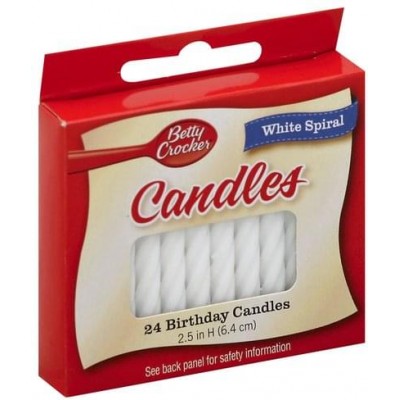 Betty Crocker Birthday Candles - White Spiral