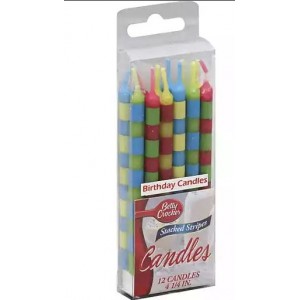 Betty Crocker Candles - Stacked Stripes 4-1/4 Inch