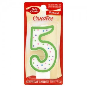 Betty Crocker Candle - Numeral 5