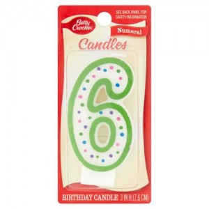 Betty Crocker Candle - Numeral 6