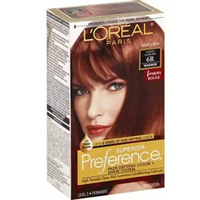 L'OrealÂ® Paris Warmer 6R Light Auburn Hair Color