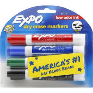 Expo Low Odor Dry Erase Markers Chisel Point Assorted