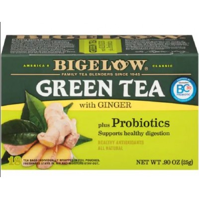 Bigelow Green Tea with Ginger plus Probiotics