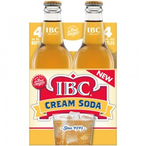 IBC Cream Soda Made with Sugar - 4 Pack Glass Bottles