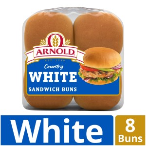 Arnold Country White Classic Hamburger Rolls, 8 ct 16 oz