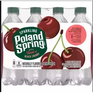 Poland Spring Black Cherry Sparkling Water - 8 Pack