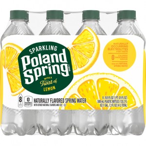 Poland Spring Lively Lemon Sparkling Water - 8 Pack
