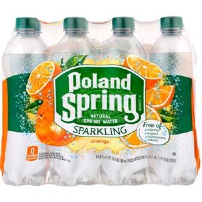 Poland Spring Orange Sparkling Water - 8 Pack Bottles