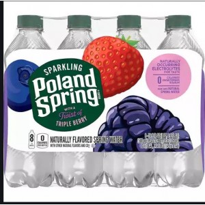 Poland Spring Triple Berry Sparkling Water - 8 Pack