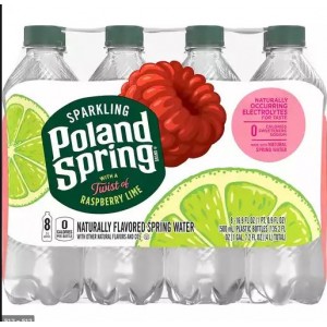 Poland Spring Raspberry Lime Sparkling Water - 8 Pack