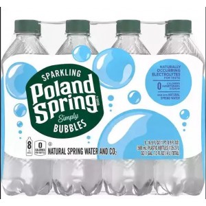 Poland Spring Simply Bubbles Sparkling Water - 8 Pack Bottles