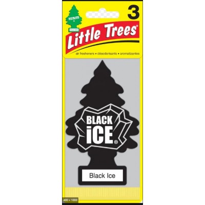 Little Trees Black Ice Air Fresheners - 3 Pak