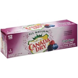 Canada Dry Triple Berry Sparkling Seltzer Water -12 Pack Cans