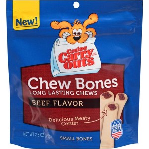 Canine Carry Outs Dog Snacks - Chew Bones Beef Flavor