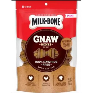 Milk Bone_ORNEW Mini Gnaw Bones 100% Rawhide Free