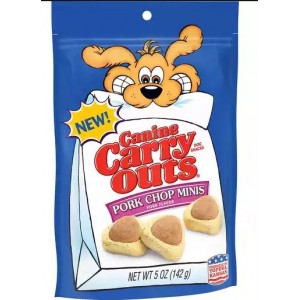 Canine Carry Outs Dog Snacks Pork Chop Minis Flavor