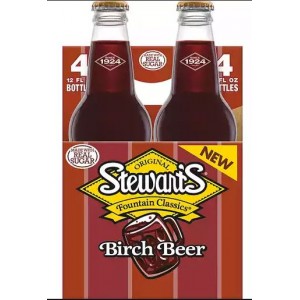 Stewart's Fountain Classics Birch Beer -4 Pack Glass Bottles