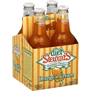 Stewart's Soda Diet Orange 'n Cream - 4 Pack Glass Bottles