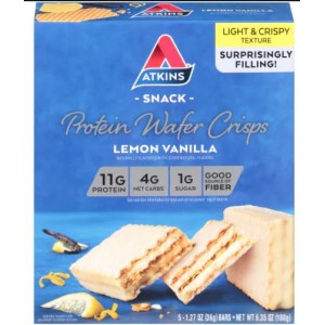 Atkins Lemon Vanilla Protein Wafer Crisps Snack - 5 Bars