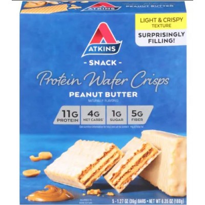 Atkins Peanut Butter Protein Wafer Crisps Snack - 5 Bars