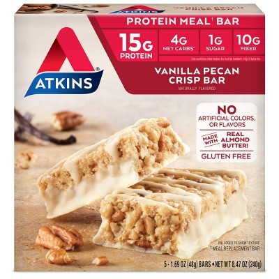 Atkins Vanilla Pecan Crisp Meal Bars - 5 Bars