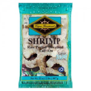 Cape Gourmet Shrimp, Large Raw Peeled Deveined Tail-On