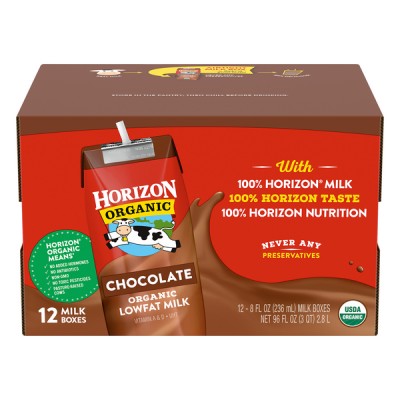 Horizon Organic Chocolate Lowfat Milk - 12 Pack